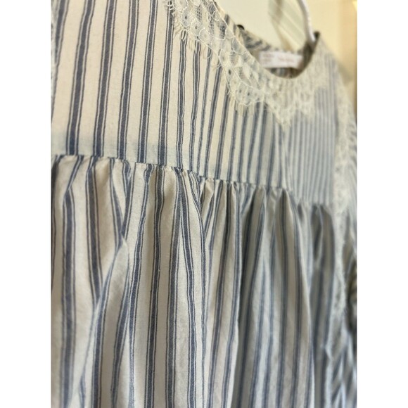 Zara Trafaluc Collection Women's Lace Detail On Blue/White Stripes Top, Size S - Picture 7 of 7